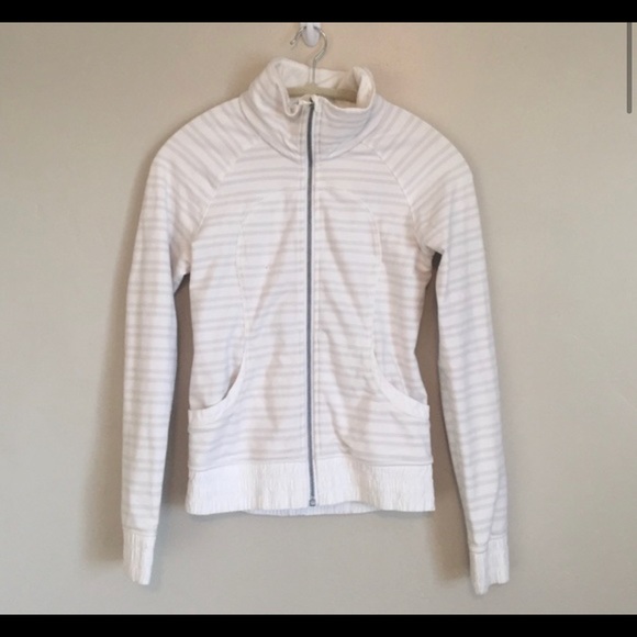 White & gray strip Lululemon jacket. Perfect condi